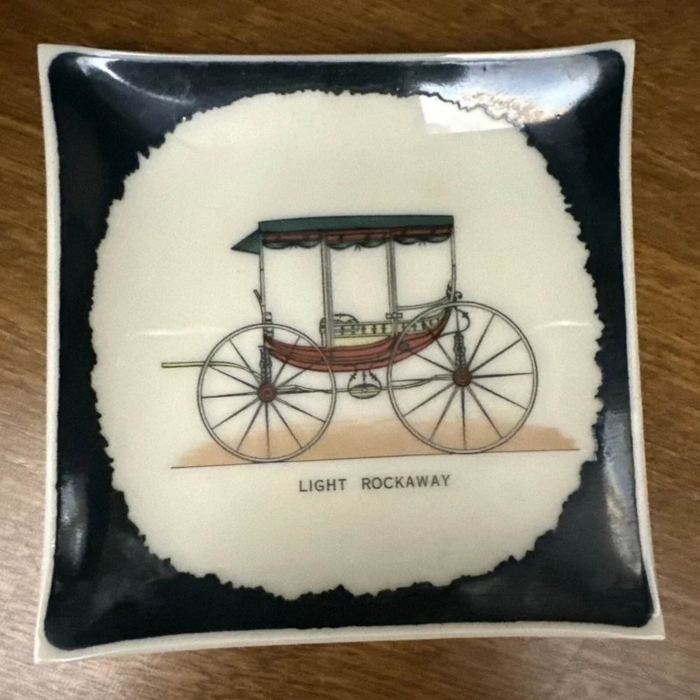 Set of 4 Porcelain Old Antique Car Coasters 3.5